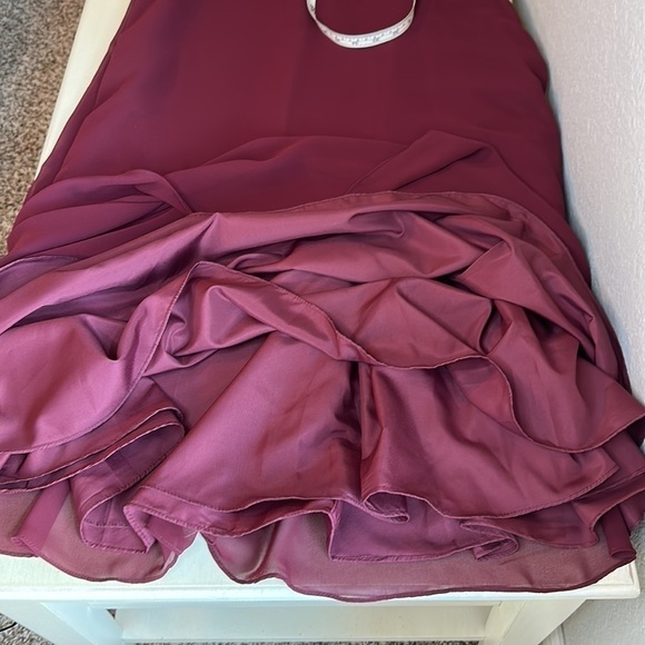 Azazie Lizzy A-Line One Shoulder Chiffon Dress Floor Length Formal Gown Size A6‎ - Picture 8 of 16